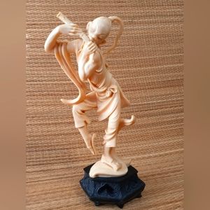 Depose Italy figurine Asian flute musician resin art sculpture vintage VTG decor